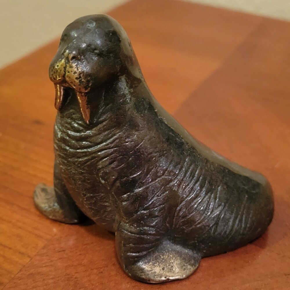 Scott Nelles Bronze Sea Walrus Figurine Sculpture